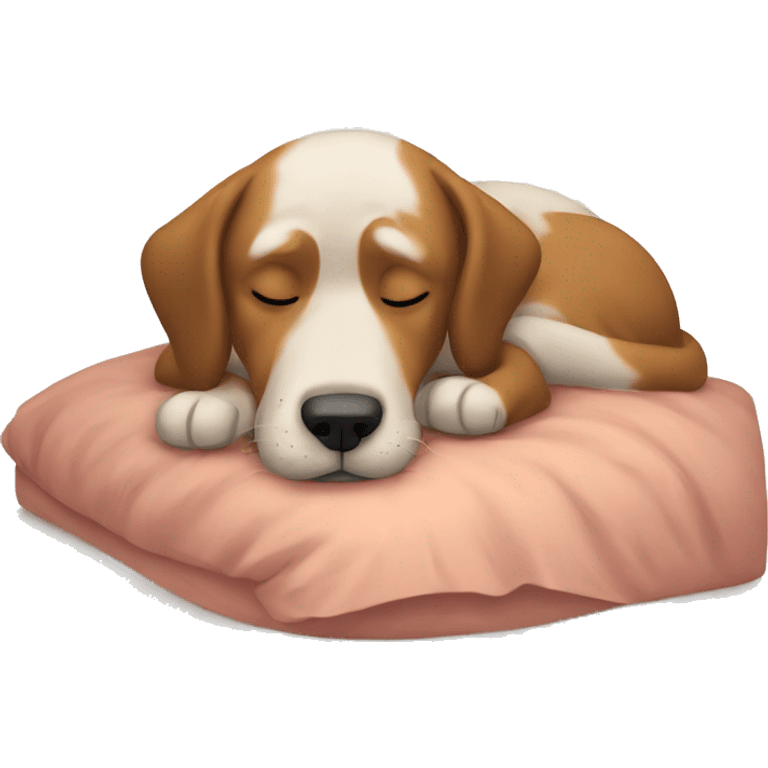 Tired dog in bed emoji