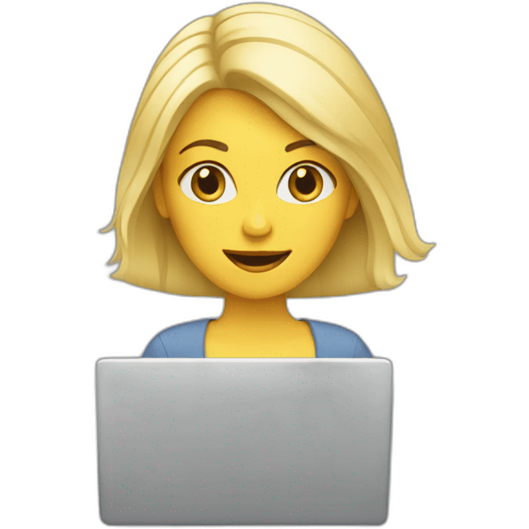 Blond woman with laptop emoji