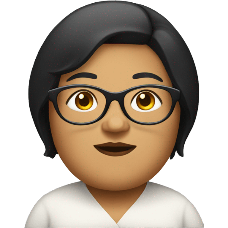 Fat lady with a black bob and glasses  emoji