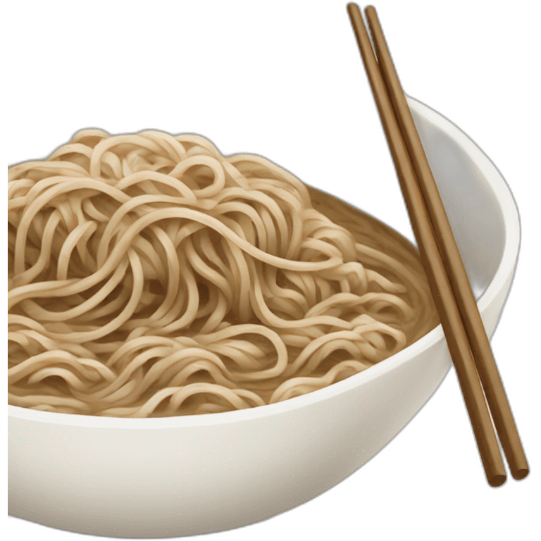 bowl of japanese buckwheat soba noodles with two chopsticks emoji