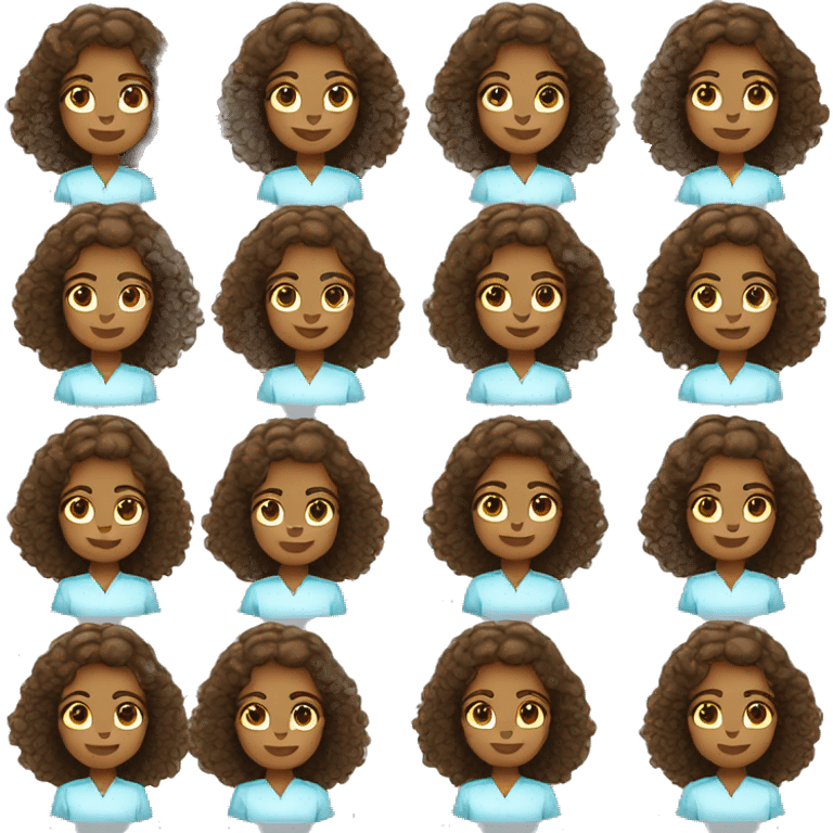 nurse with curly hair long brown emoji