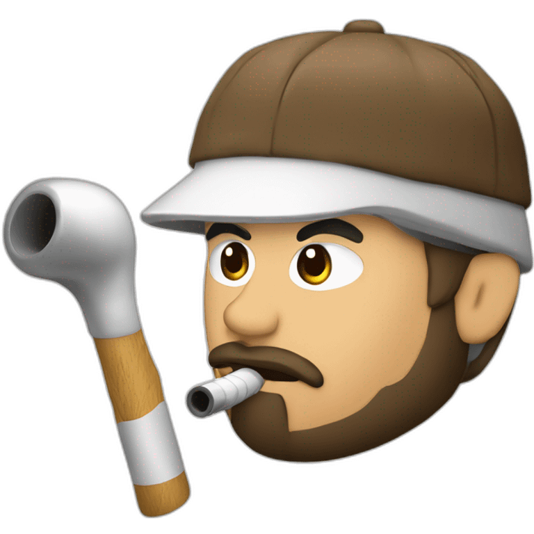 hombre blanco pelón gordo fumando pipa emoji