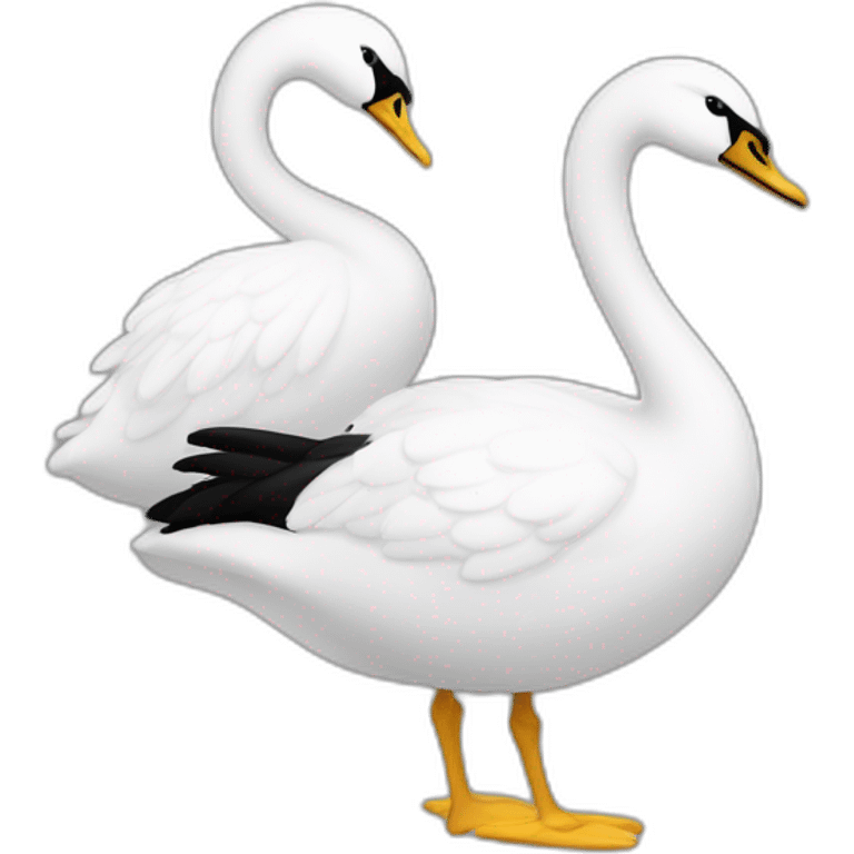 Dos cisnes uno blanco y otro negro emoji