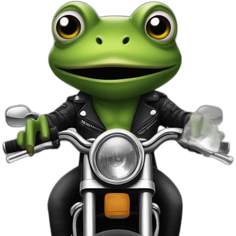 Frog like member of Sons of anarchy in a motorbike emoji