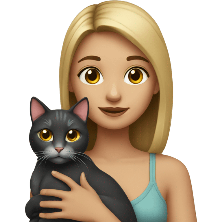 girl with cat emoji