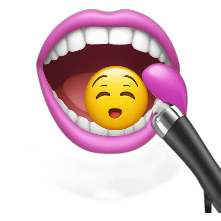 personal massager in a womans mouth nice emoji