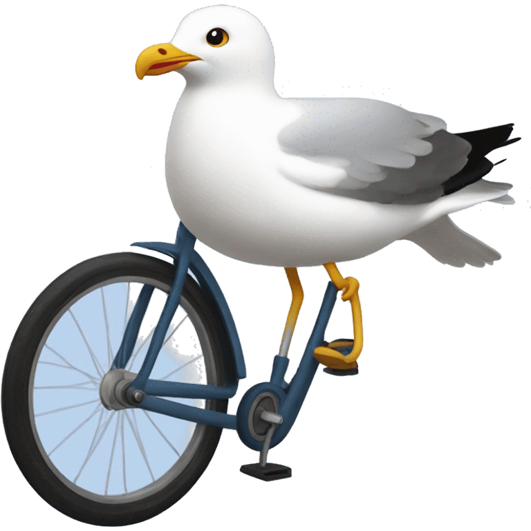 A seagull with a monocycle  emoji