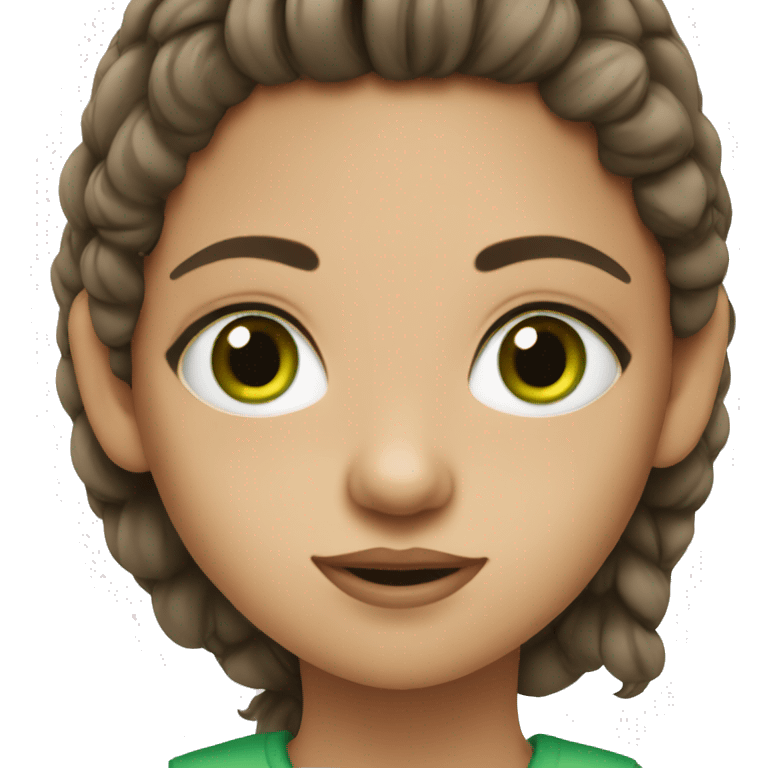 Brunnet girl with green eyes  emoji