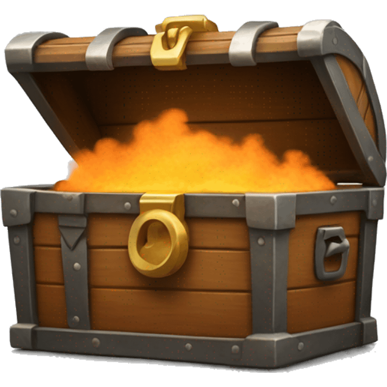 open treasure chest with orange smoke coming out emoji