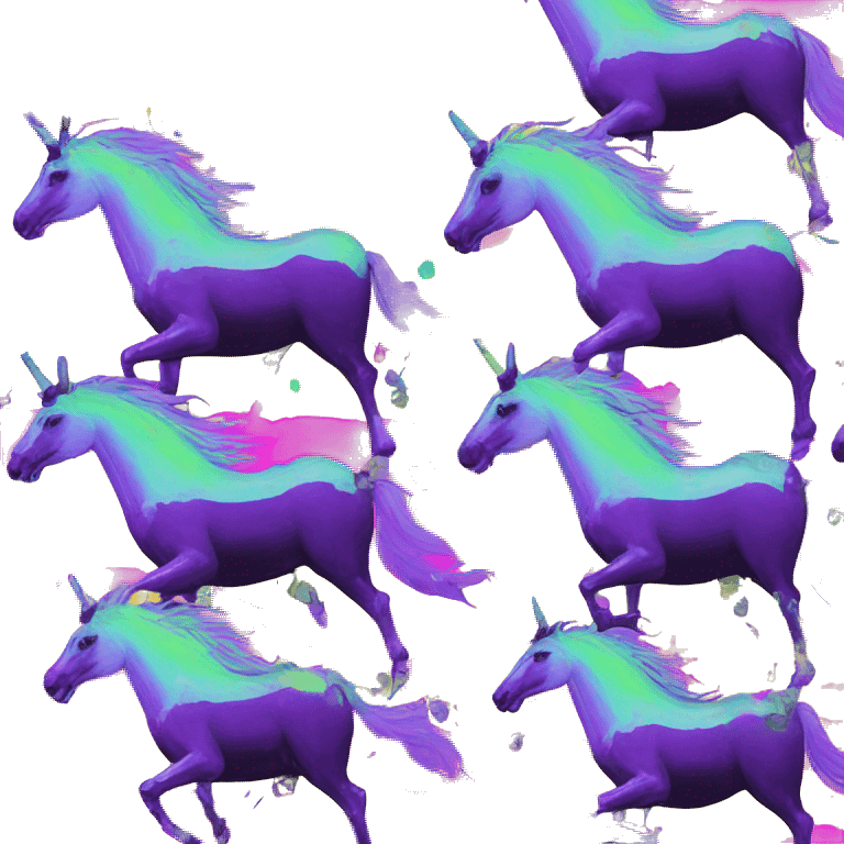 .Zombie_ Vaporwave black holographic oilslick zombie unicorn yellow caution tape graffiti Pegasus emoji