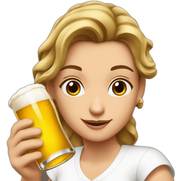 Sonia avec une bière  emoji