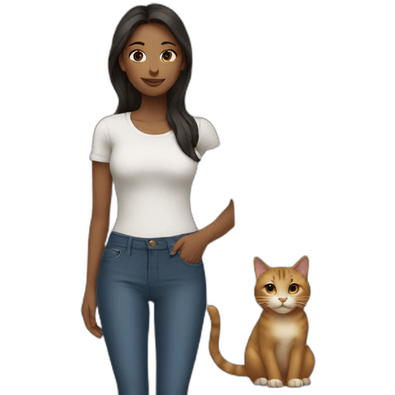 Women with cat emoji