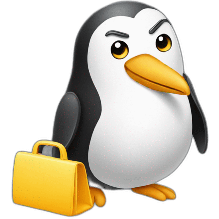 Pingouin qui montre son pc ger emoji