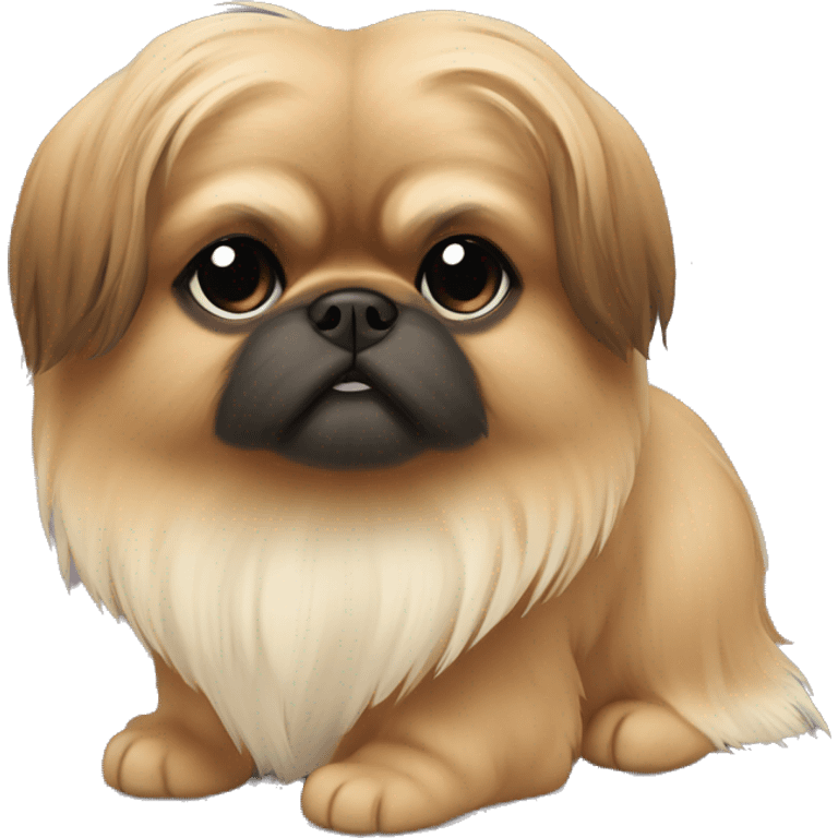 Pekinese light brown wool emoji