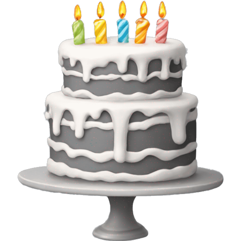 Gray Cake of Birthday emoji