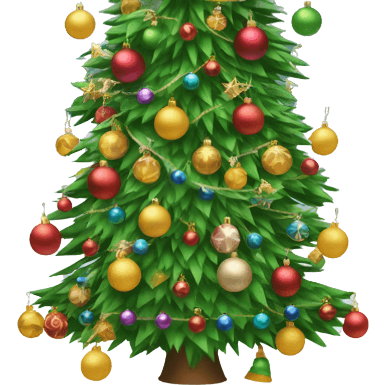 Christmas tree with excess decorations emoji