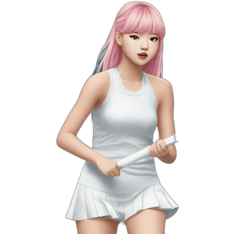 lalisa from blackpink playing tennis emoji