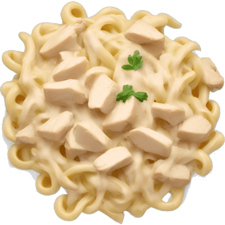 a plate of chicken alfredo emoji