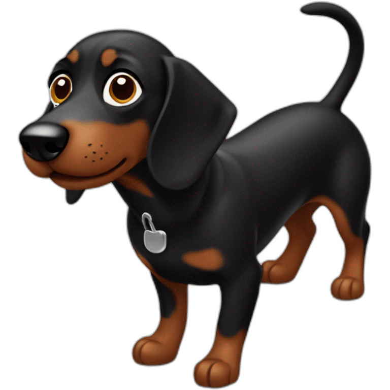 black sausage dog emoji