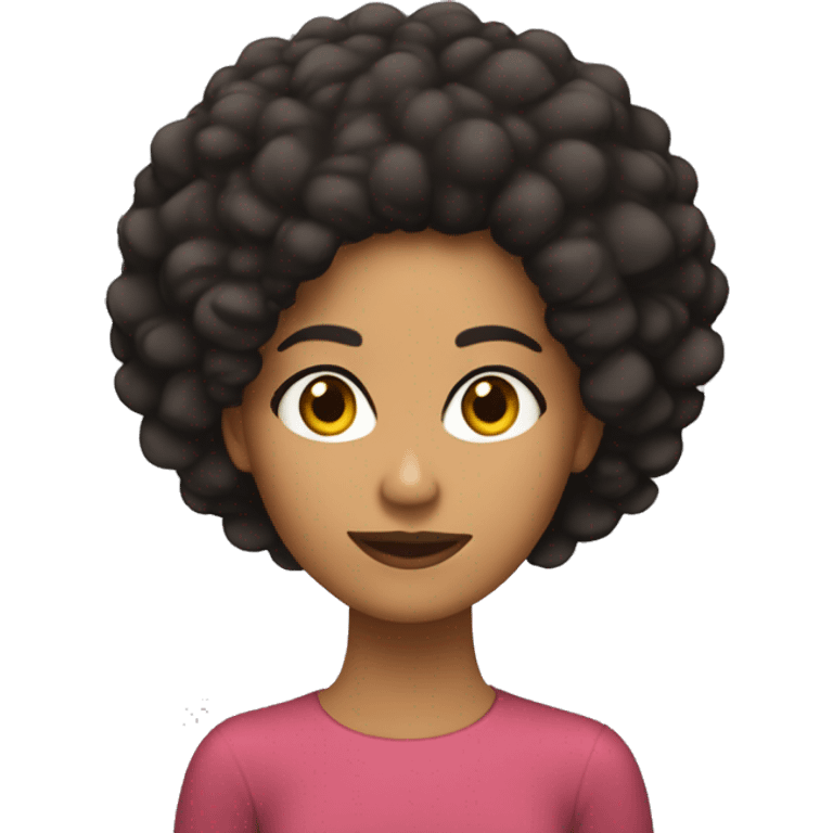 chica morena piel clara pelo afro emoji