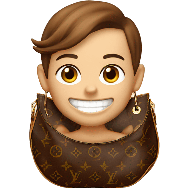 Neverful Louis Vuitton mm brown colour and smile emoji