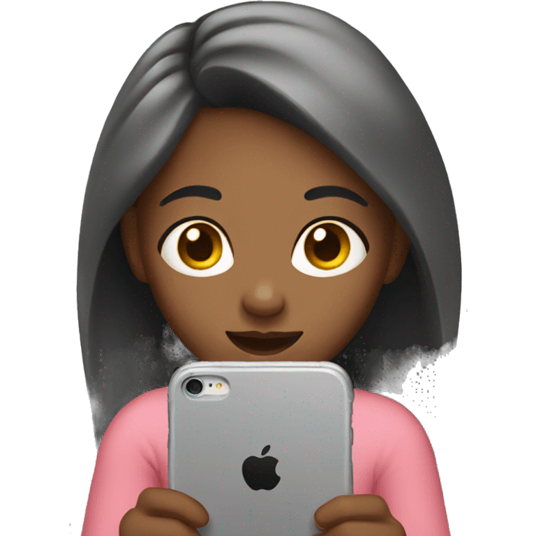 Girls playing on a iPhone  emoji