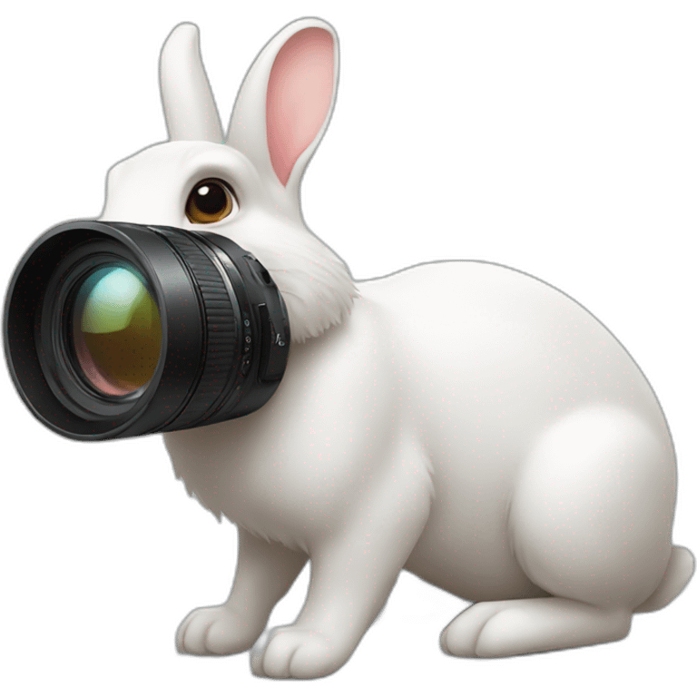 rabbit with photocamera emoji