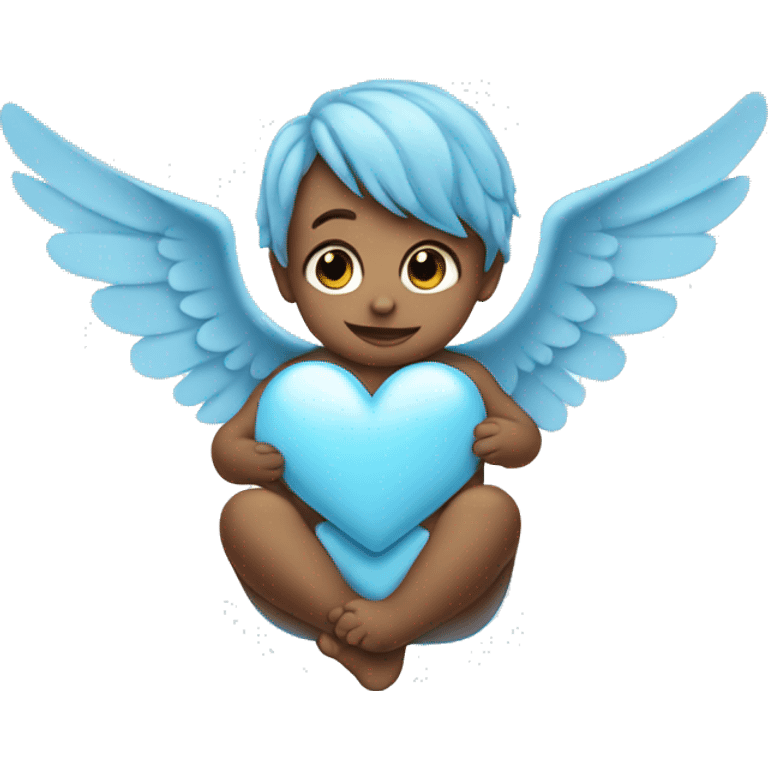 Baby blue heart with wings emoji