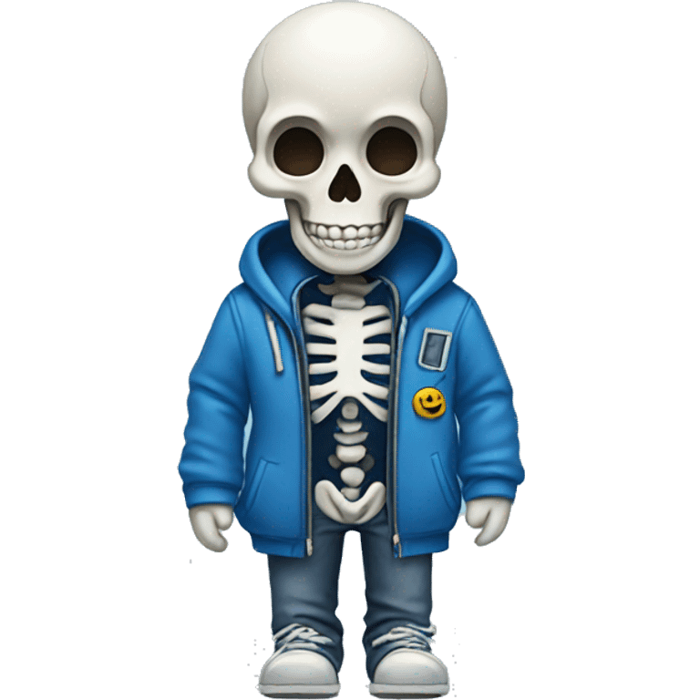 Skeleton in a blue jacket emoji