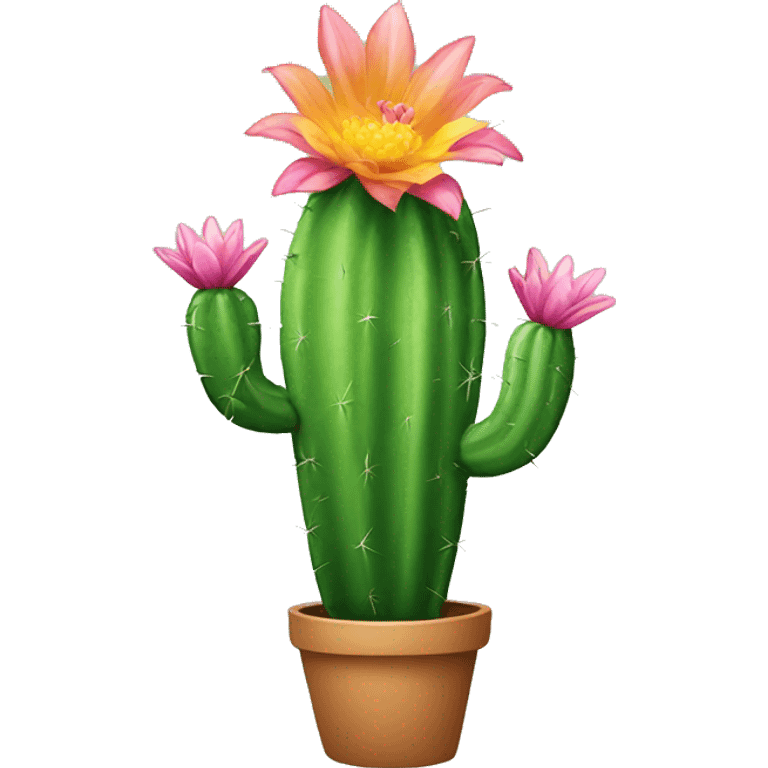 Cactus with flower emoji