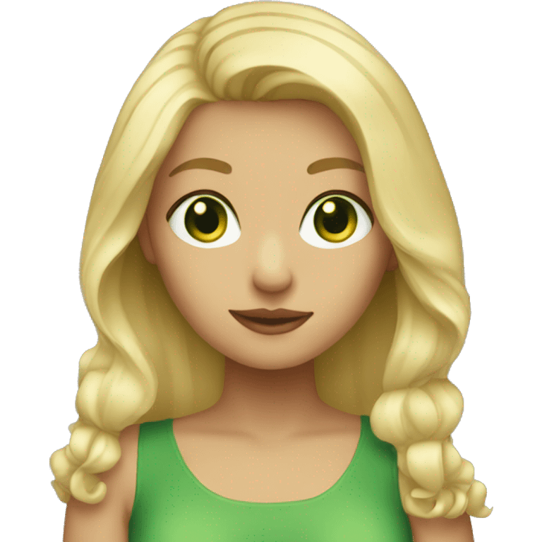 Blonde girl, green eyes emoji