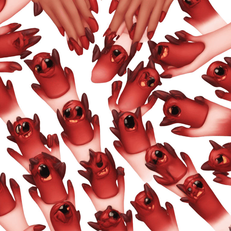 devil girl shows nails emoji