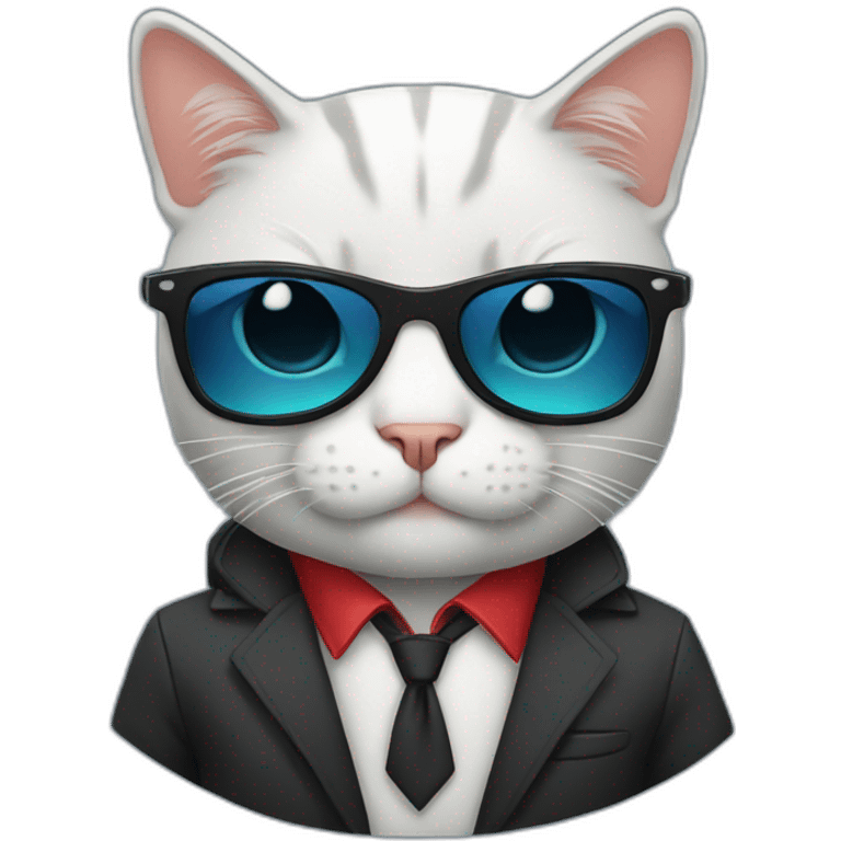 Cute cat with blazer and sunglasses  emoji