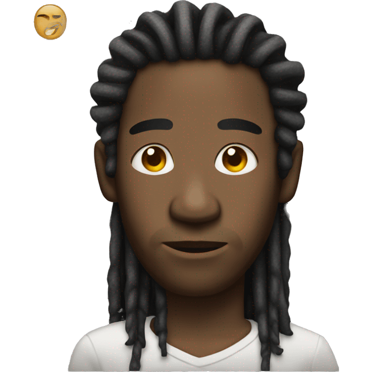 Black man with dreads squinting his eyes  emoji