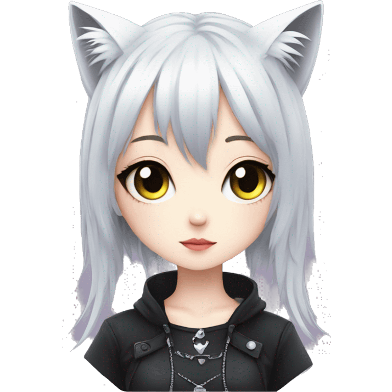 Edgy Kawaii Cute Cool Beautiful Elegant Pretty Anime Gothic Catgirl emoji