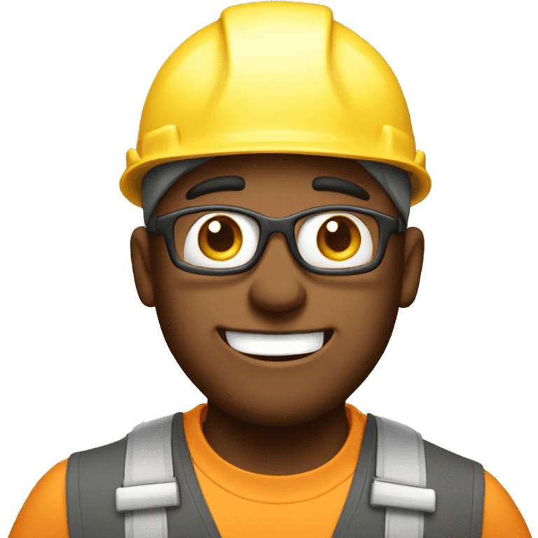 Happy construction worker with just the west  emoji