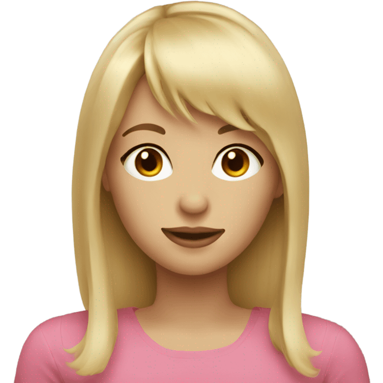 Blonde haired girl with bangs emoji