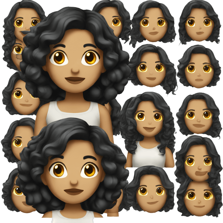 Mexican girl with black wavy hair  emoji