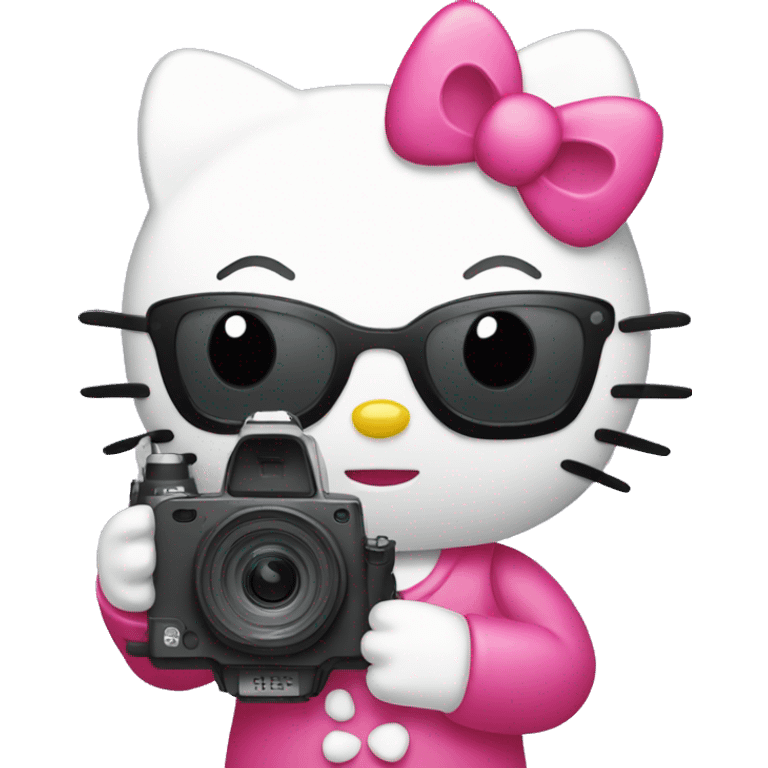 hello kitty holding a video camera emoji