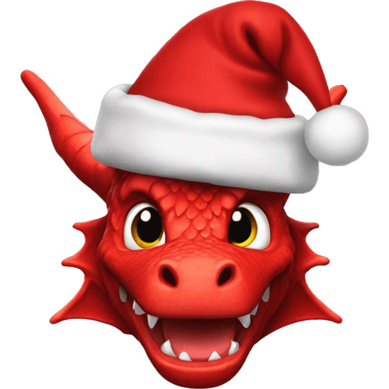 Welsh dragon with Christmas hat emoji