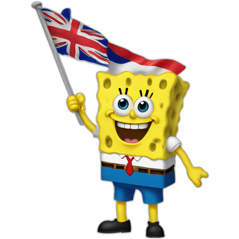 sponge bob holding chilian flag emoji