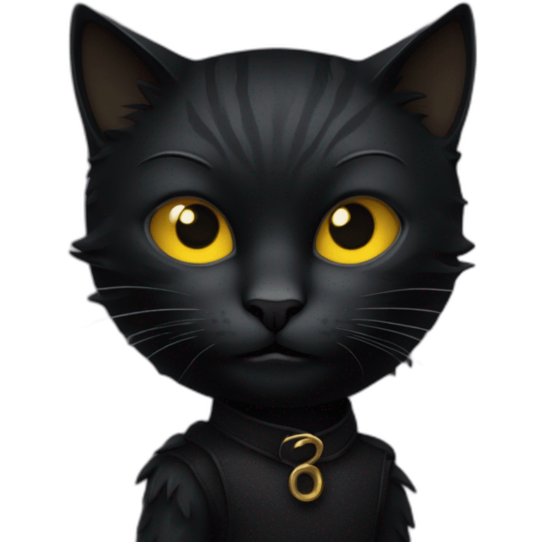 Chat noir avec une griffe sur la tête  emoji