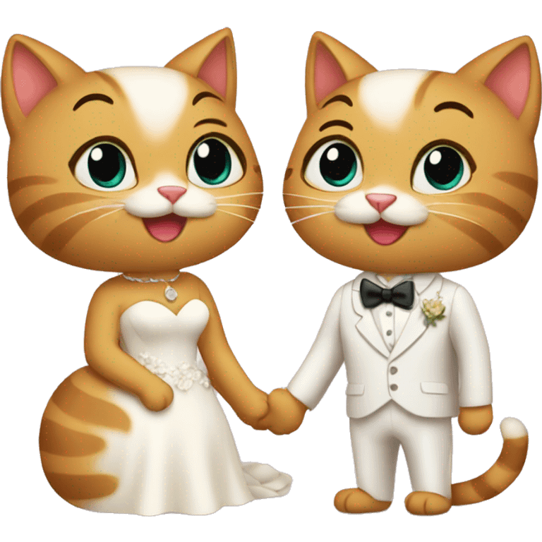 two cats eloping wedding emoji