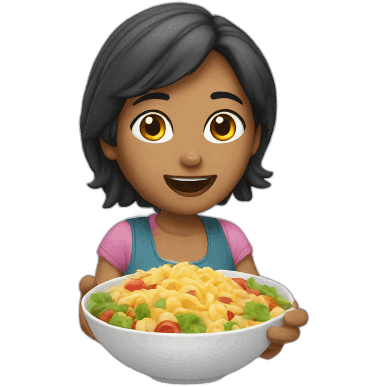 Mujer comiendo emoji