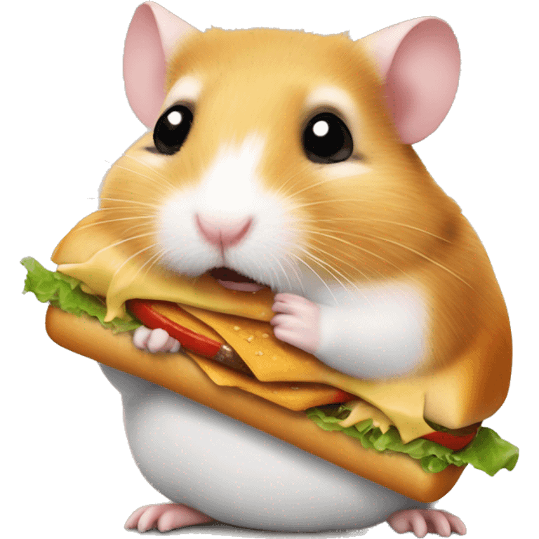 Hamster eating burger emoji