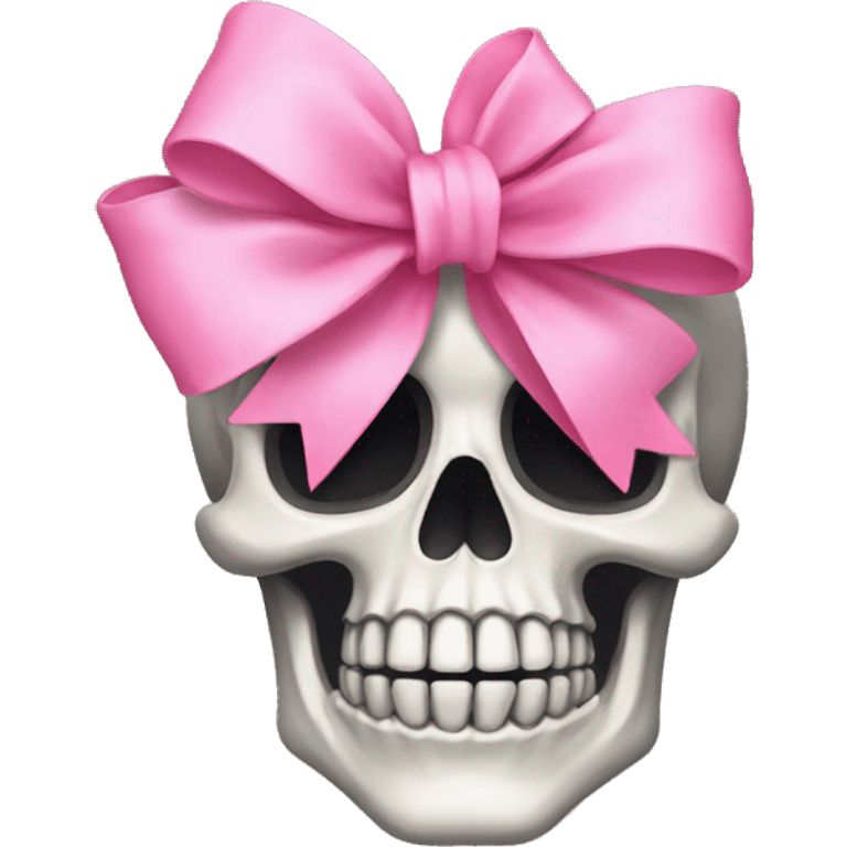 Skeleton with pink bow on head emoji