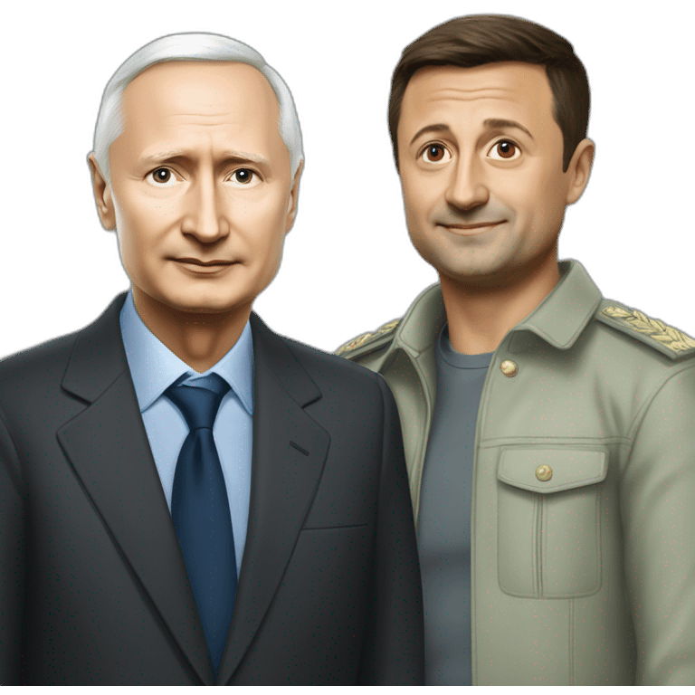 Vladimir Poutine et Volodimir Zelenski emoji