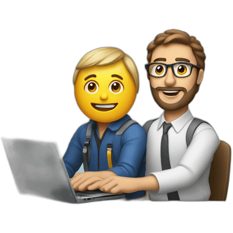 video editor with laptop man emoji