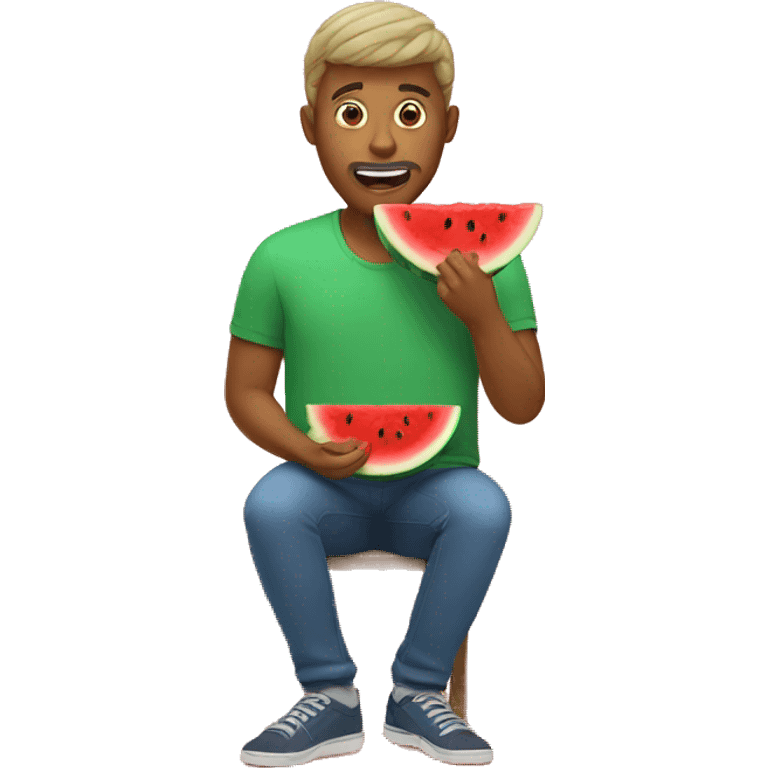 man eating water melon emoji