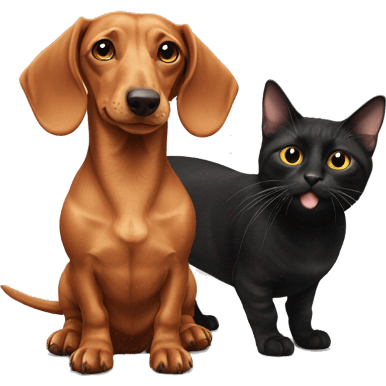 Dachshund and cat emoji